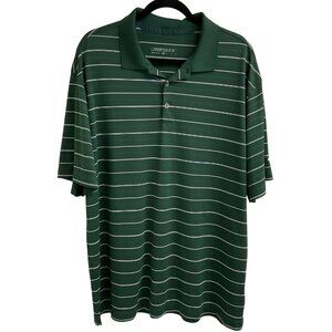Nike Golf Men's XL Green & White Striped Dri-Fit Short Sleeve Polo Shirt